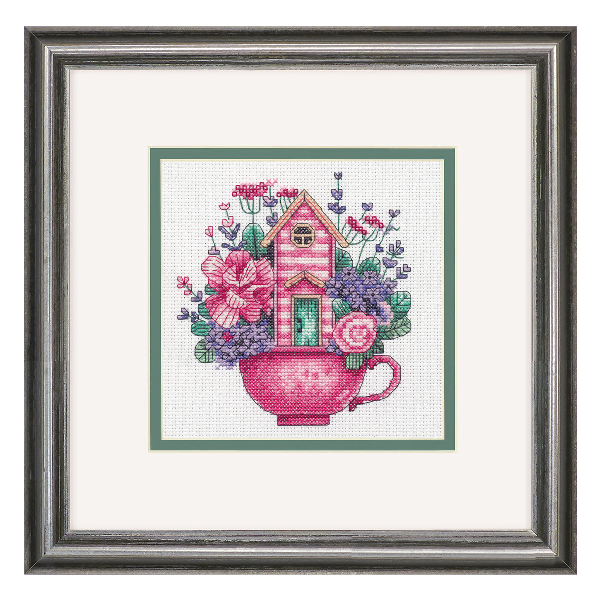 Dimensions Teacup House Counted Cross Stitch Kit, 6" x 6"