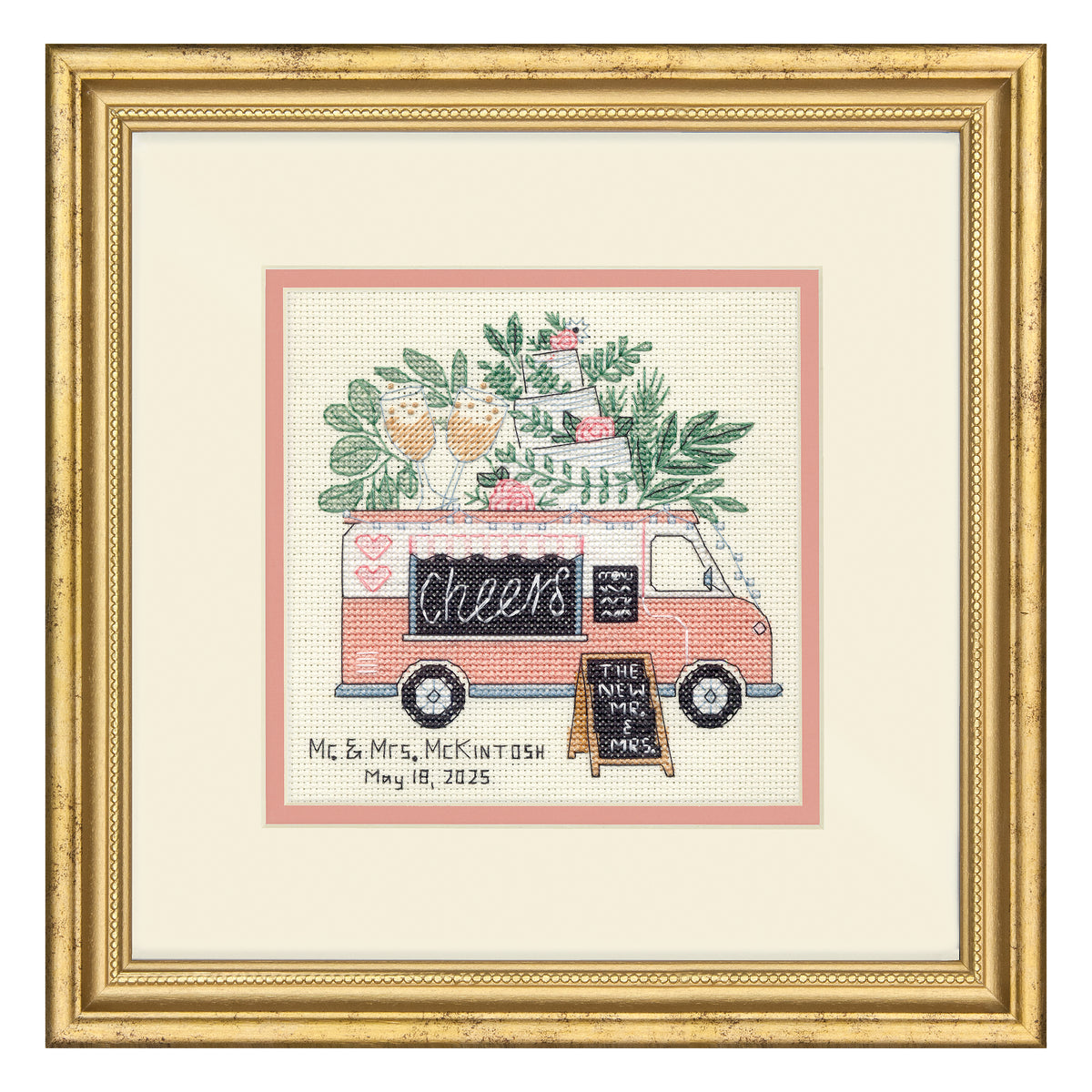 Dimensions Wedding Cheers Counted Cross Stitch Kit, 6" x 6"