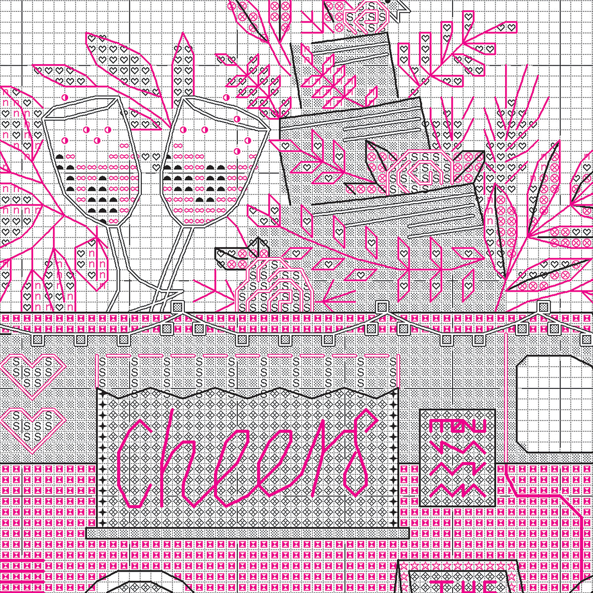Dimensions Wedding Cheers Counted Cross Stitch Kit, 6" x 6"