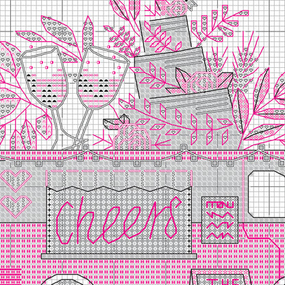 Dimensions Wedding Cheers Counted Cross Stitch Kit, 6" x 6"