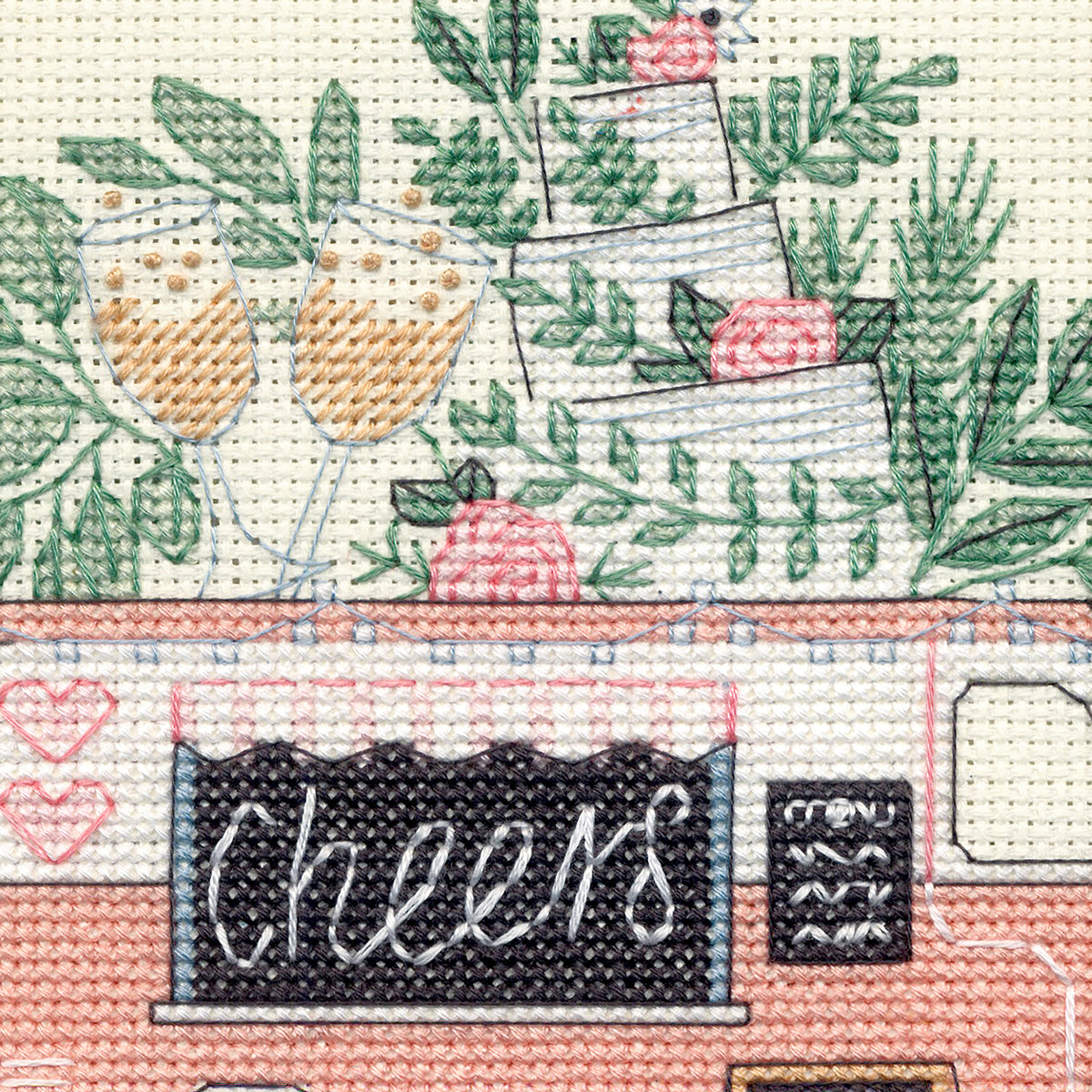 Dimensions Wedding Cheers Counted Cross Stitch Kit, 6" x 6"