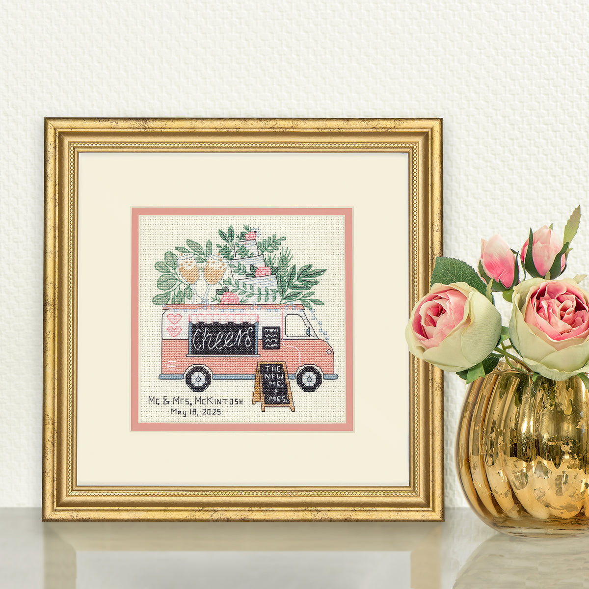 Dimensions Wedding Cheers Counted Cross Stitch Kit, 6" x 6"
