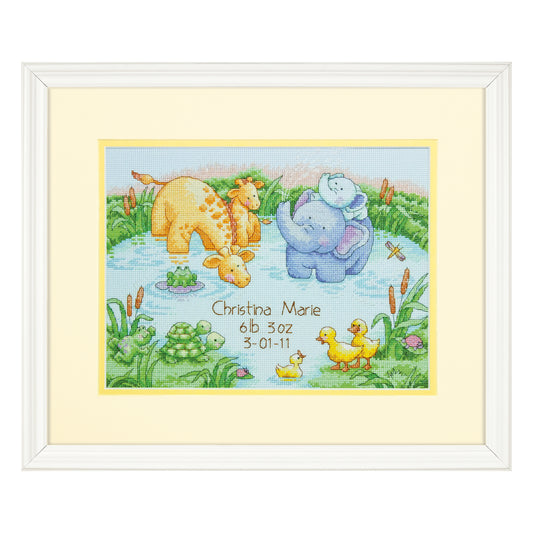 Dimensions Little Pond Birth Record Counted Cross Stitch Kit, 12" x 9"