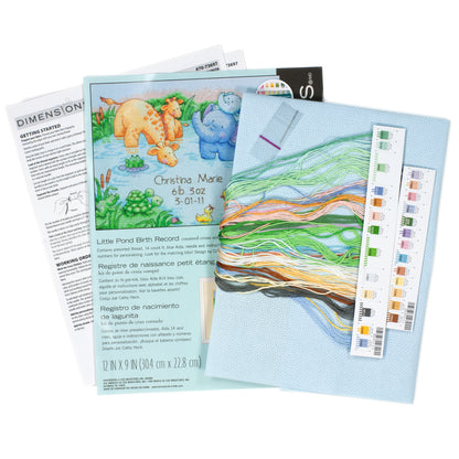Dimensions Little Pond Birth Record Counted Cross Stitch Kit, 12" x 9"