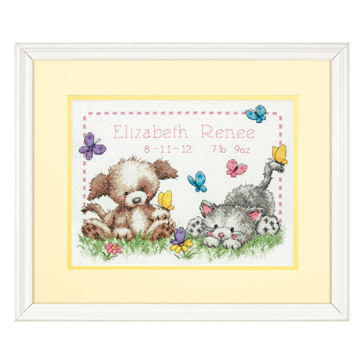 Dimensions Pet Friends Birth Record Counted Cross Stitch Kit, 12" x 9"