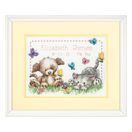 Dimensions Pet Friends Birth Record Counted Cross Stitch Kit, 12" x 9"