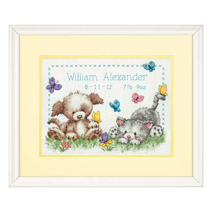 Dimensions Pet Friends Birth Record Counted Cross Stitch Kit, 12" x 9"