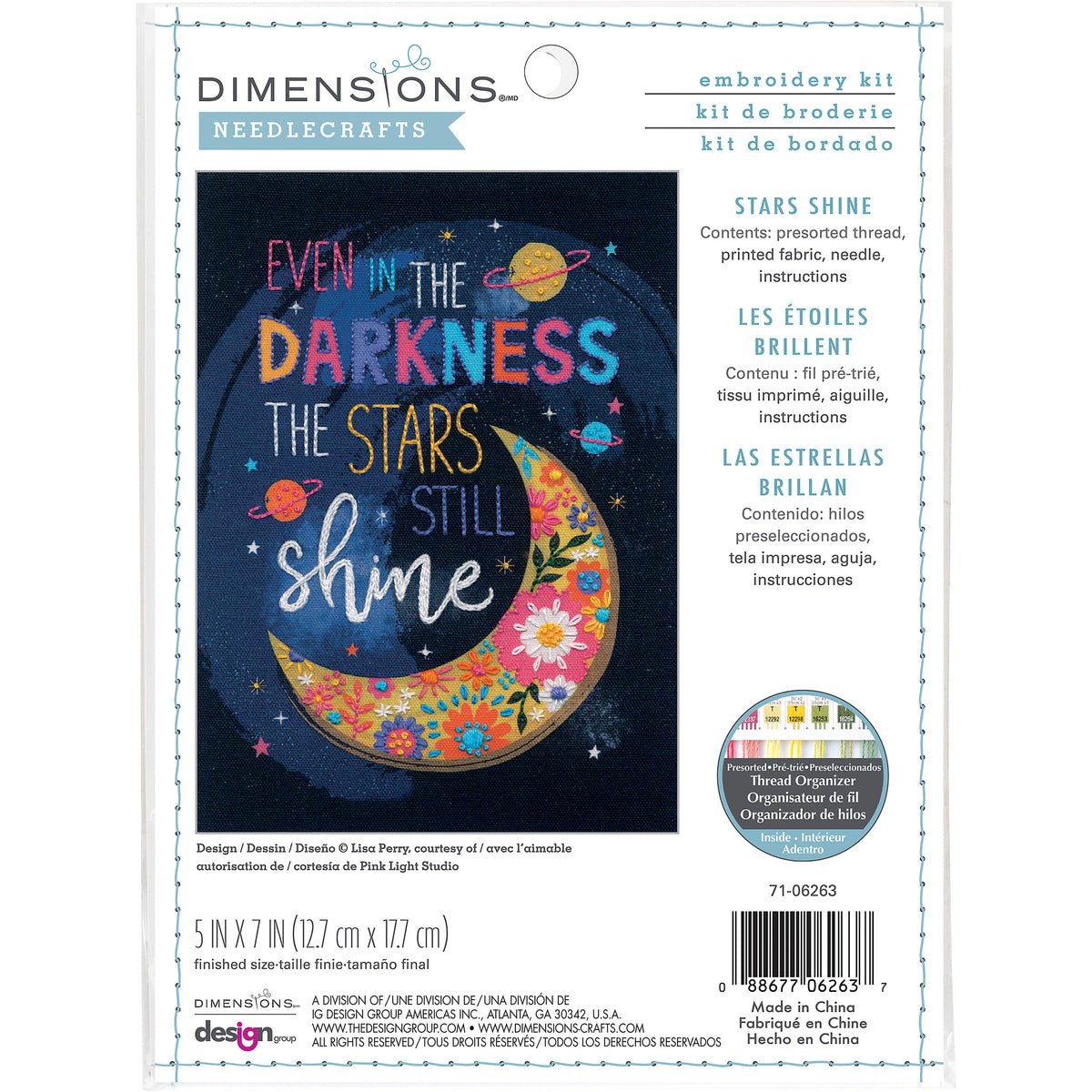 Dimensions Stars Shine Embroidery Kit, 5" x 7"