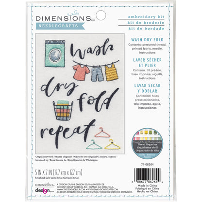 Dimensions Wash Dry Fold Embroidery Kit, 5" x 7"