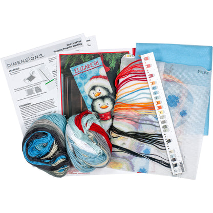 Dimensions Hugging Penguins Stocking Needlepoint Kit, 16" long