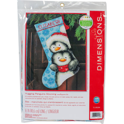 Dimensions Hugging Penguins Stocking Needlepoint Kit, 16" long