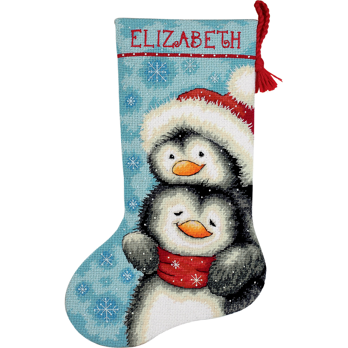 Dimensions Hugging Penguins Stocking Needlepoint Kit, 16" long