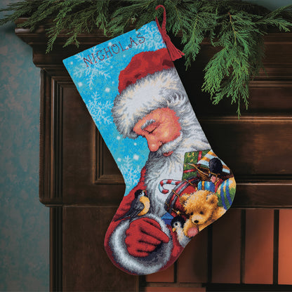 Dimensions Santa and Toys Stocking Needlepoint Kit, 16" long