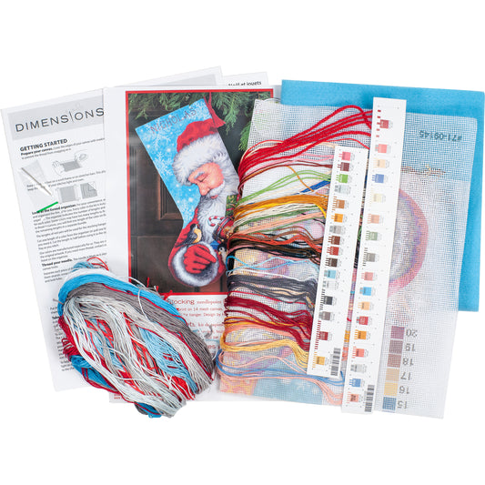 Dimensions Santa and Toys Stocking Needlepoint Kit, 16" long