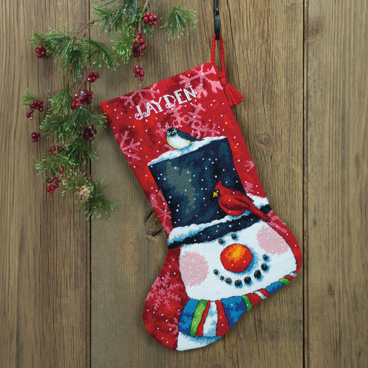 Dimensions Snowman and Friends Stocking Needlepoint Kit, 16" long