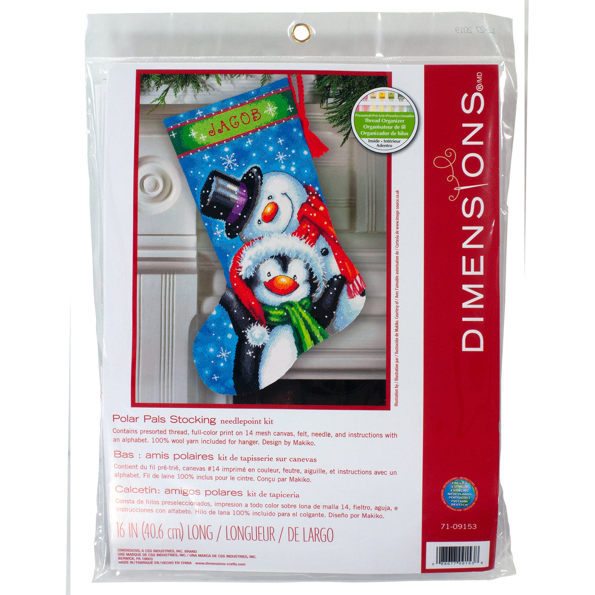 Dimensions Polar Pals Stocking Needlepoint Kit, 16" long