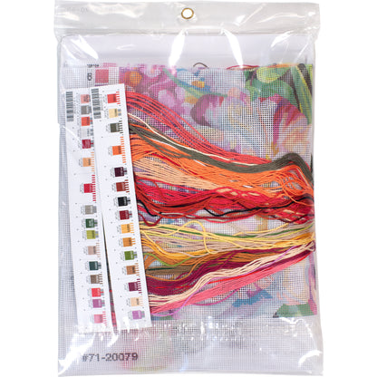 Dimensions Bouquet on Black Needlepoint Kit, 14" x 14"