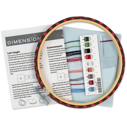 Dimensions Holiday Family Truck Counted Cross Stitch Kit, 6" diameter