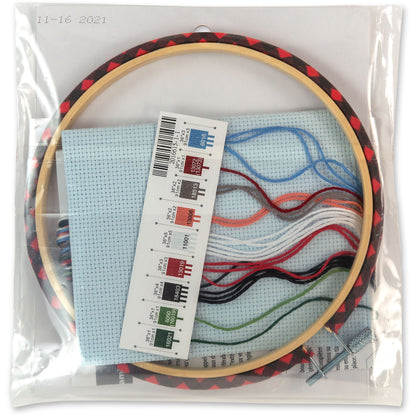 Dimensions Holiday Family Truck Counted Cross Stitch Kit, 6" diameter