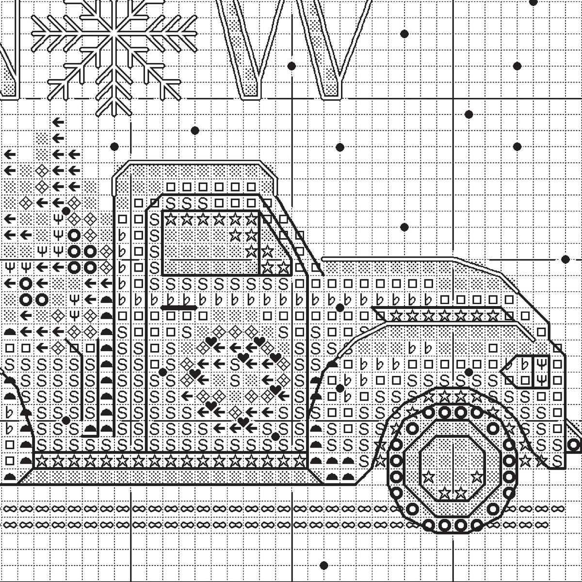 Dimensions Holiday Family Truck Counted Cross Stitch Kit, 6" diameter
