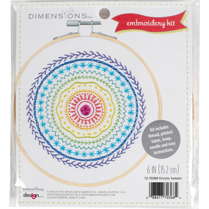 Dimensions Circular Sampler Embroidery Kit, 6" diameter