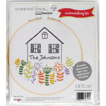 Dimensions Welcome Home Embroidery Kit, 6" diameter