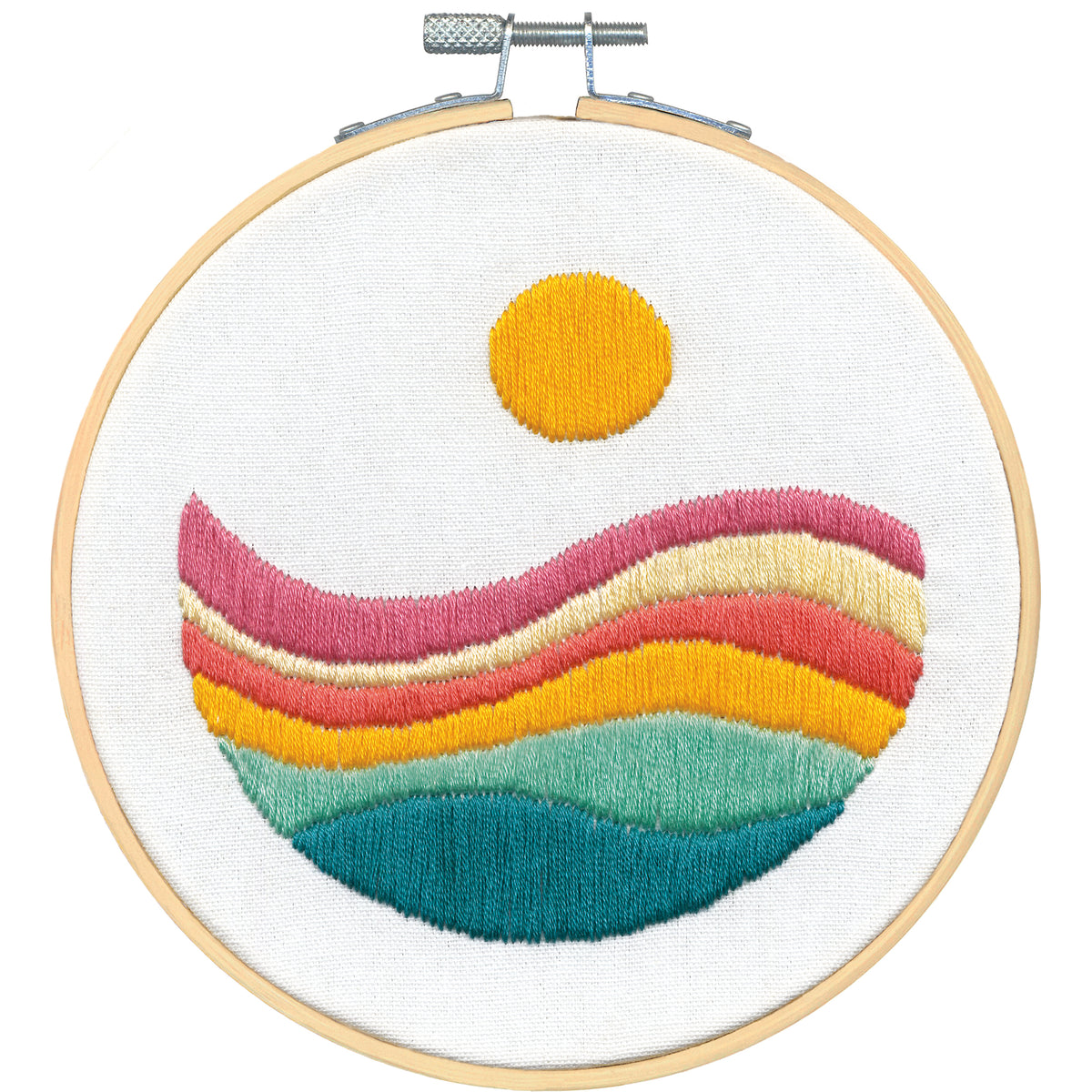 Dimensions Sunset Waves Embroidery Kit, 6" diameter