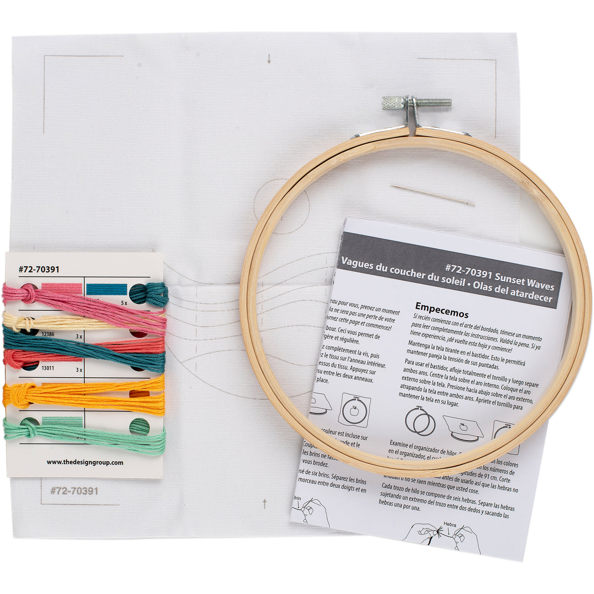 Dimensions Sunset Waves Embroidery Kit, 6" diameter
