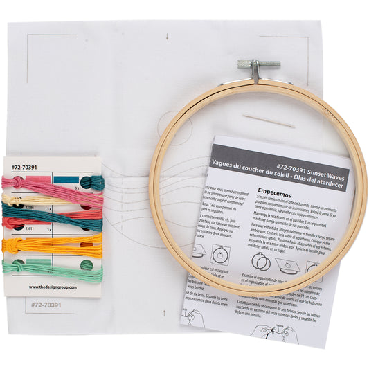 Dimensions Sunset Waves Embroidery Kit, 6" diameter