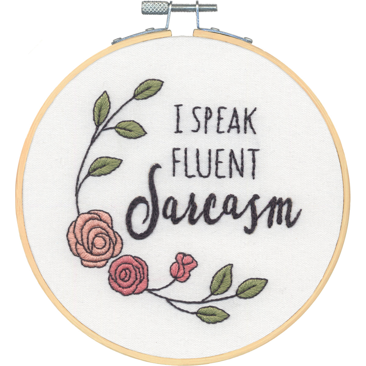 Dimensions Fluent Sarcasm Embroidery Kit, 6" diameter