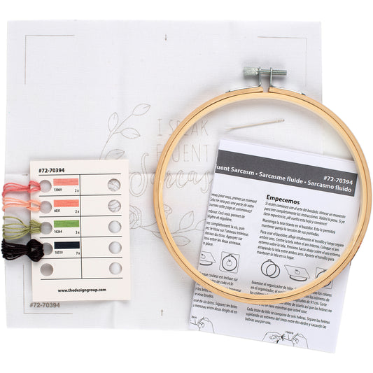Dimensions Fluent Sarcasm Embroidery Kit, 6" diameter
