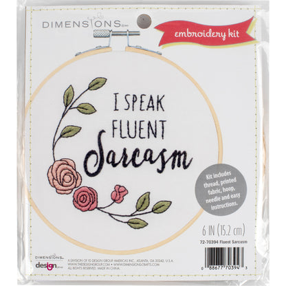 Dimensions Fluent Sarcasm Embroidery Kit, 6" diameter