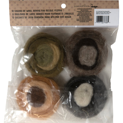Dimensions Earth Tones Wool Roving Rolls, 2 oz/56 g