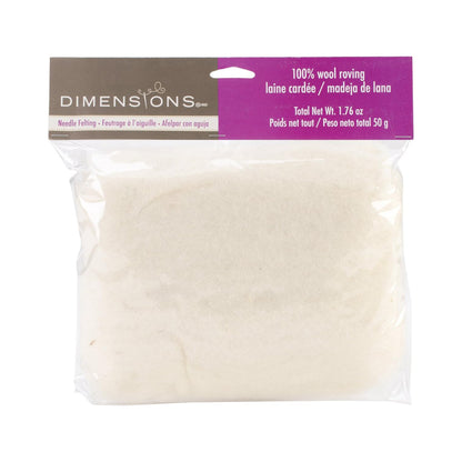 Dimensions Bulk White Wool Roving, 1.76 oz/50 g
