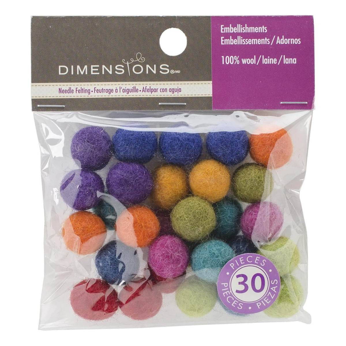 Dimensions Wool Ball Assortment, 30 pieces