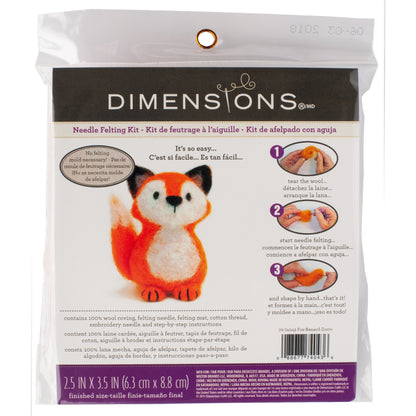 Dimensions Fox Needle Felting Kit, 2.5" x 3.5"