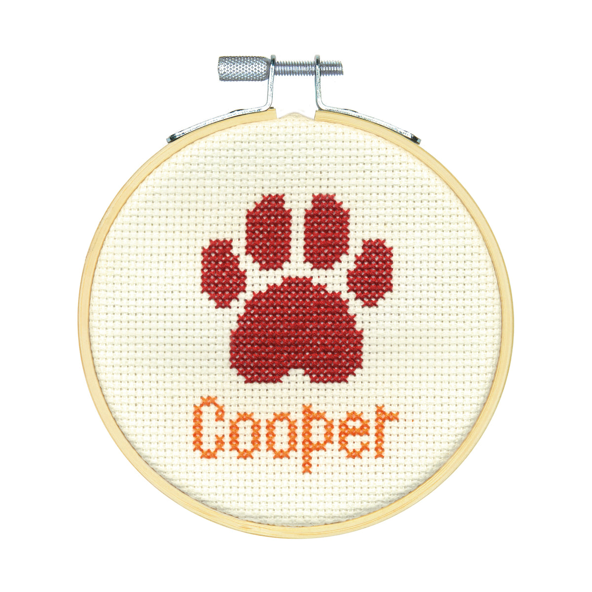 Dimensions Paw Print Counted Cross Stitch Kit, 4" diameter