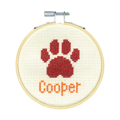 Dimensions Paw Print Counted Cross Stitch Kit, 4" diameter