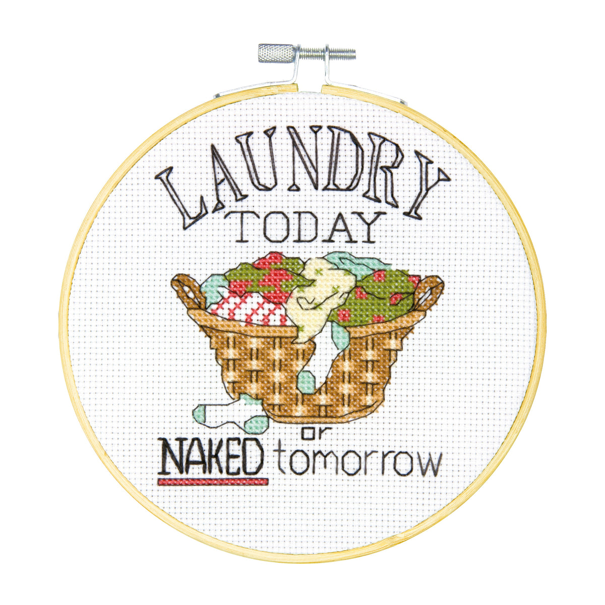 Dimensions Laundry Day Counted Cross Stitch Kit, 6" diameter