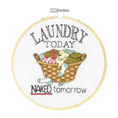 Dimensions Laundry Day Counted Cross Stitch Kit, 6" diameter