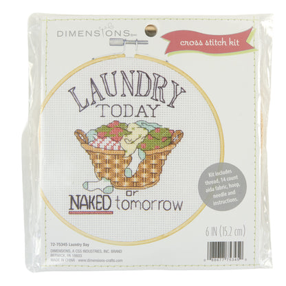 Dimensions Laundry Day Counted Cross Stitch Kit, 6" diameter