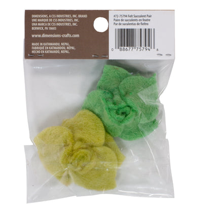 Dimensions Wool Felt Succulent Pair, Set of 2