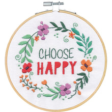 Dimensions Choose Happy Embroidery Kit, 6" diameter