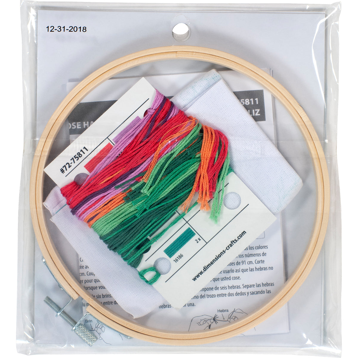 Dimensions Choose Happy Embroidery Kit, 6" diameter