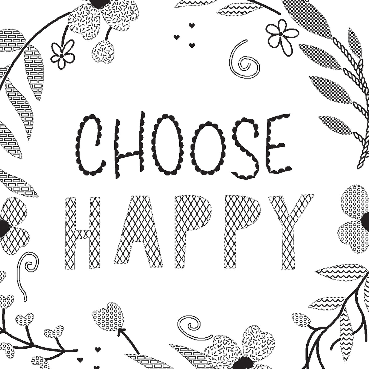 Dimensions Choose Happy Embroidery Kit, 6" diameter