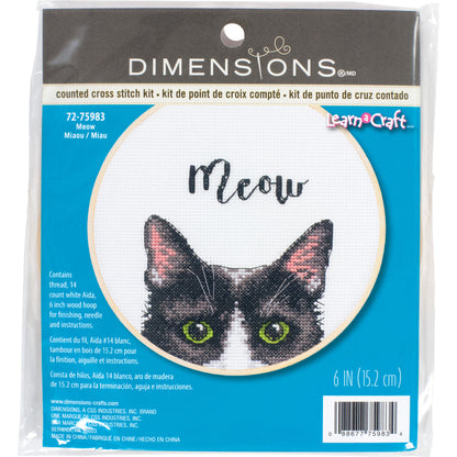 Dimensions Meow Counted Cross Stitch Kit, 6" diameter
