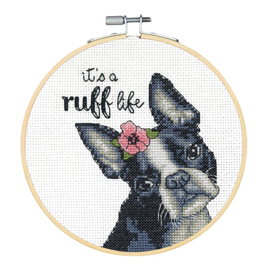 Dimensions Ruff Life Counted Cross Stitch Kit, 6" diameter