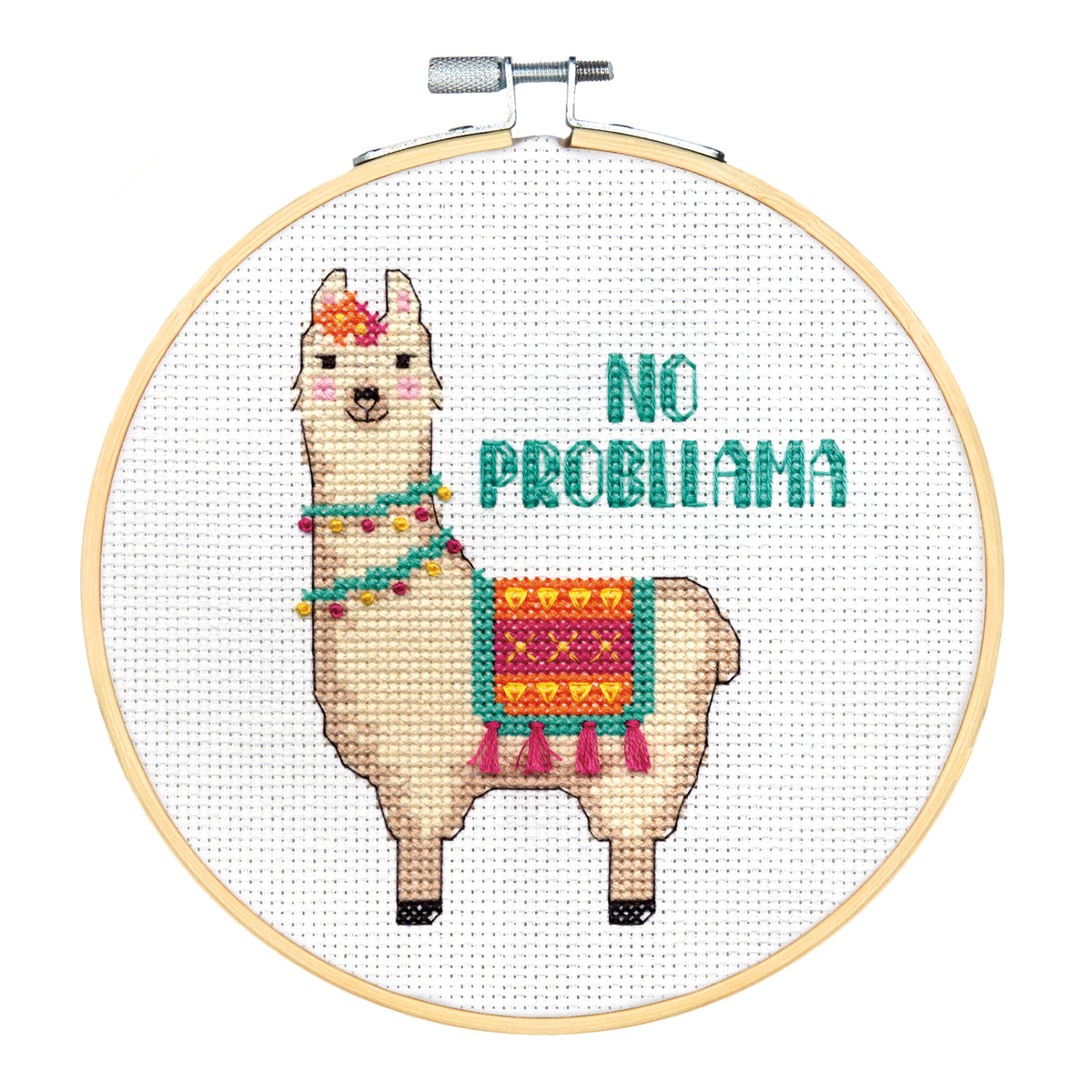 Dimensions No Probllama Counted Cross Stitch Kit, 6" diameter