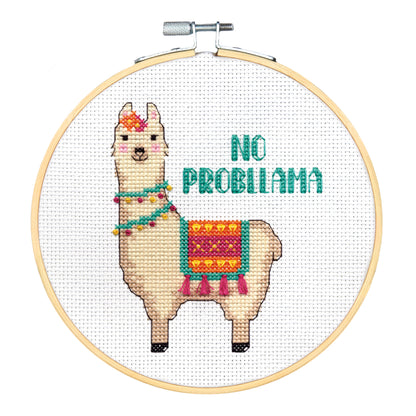 Dimensions No Probllama Counted Cross Stitch Kit, 6" diameter