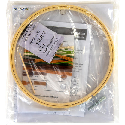 Dimensions Cat Embroidery Kit, 6" diameter